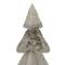 20" Gray Sisal & Faux Fur Triangular Christmas Tree with Silver Glitter Accents